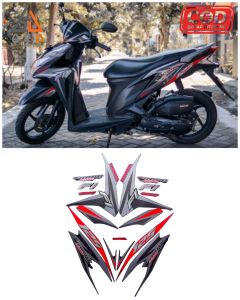 Stiker Striping Lis Les Body Motor Honda Vario Techno 125 FI 2013 Hitam Standar Full Set