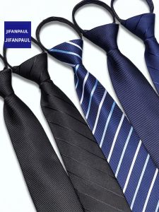 JIFANPAUL | No-Tie Zipper Mens Blue & Black Business Wedding Ties
