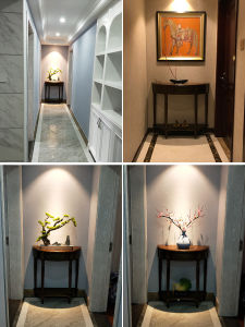 American Semicircle Console Tables Accessible Luxury Console Narrow Table against the Wall Solid Wood Porch Wall Side Cabinet Entrance Half round Table Home