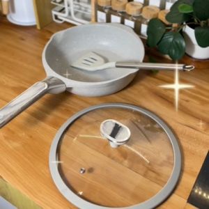 FREE SPATULA Welcook Ishi Deep Frypan Wajan Penggorengan Anti Lengket dengan Tutup 24 cm