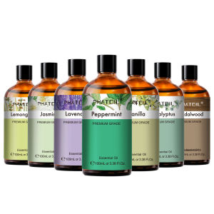 PHATOIL 100ml Aromatherapy Essential Oil-Lavender Rose Vanilla Eucalyptus Sandalwood Pine Needles for DiffuserCandle Making