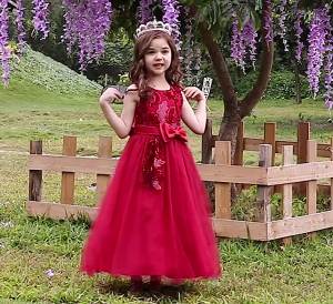 LaGirl Party Dress Bridesmaid Princess Flower For Wedding Elegant Kids Bow Long Gown Children Formal Gala Clothes 12 13 And Dresses