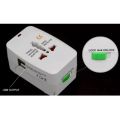Adaptor universal internasional 2 port USB travel charger colokan listrik stop kontak. 