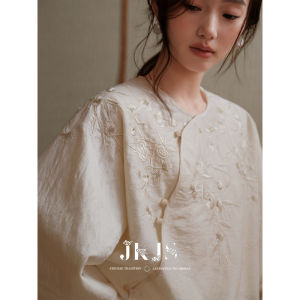JK&JS | Silk-Wool Blend Embroidered Loose Shirt