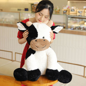Cute Sitting Milk Cow Cartoon Plush Toy New Design Lifelike Cattle Plushie Doll Kawaii Room Decor Stuffed Toys For Children