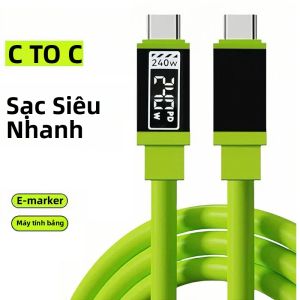 Cáp Sạc Siêu Nhanh PD 240W Type C To C Bằng Silicon Dành Cho Samsung iPhone 16 17 Xiaomi - Cáp Sạc Nhanh Truyền Dữ Liệu Tốc Độ Cao