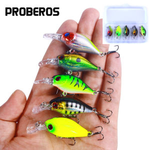 Proberos 5pcs/Box Fishing Lures Kit Plastic Crank Bait 4.2g 5cm Wobblers Crankbait Tackle Bass Bait Spinners for Fishing