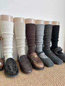 Tất Ống Dài Dệt Kim Dày Dặn Ấm Áp Cổ Điển Cho Nữ Mùa Thu Đông 2025 Tất Ống Dài Họa Tiết Kim Cương Đơn Giản