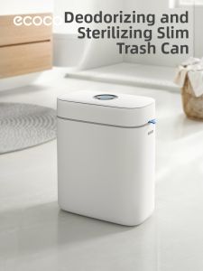 ecoco | Narrow Space Suitable Wall-Mounted Bathroom Trash Can with Lid