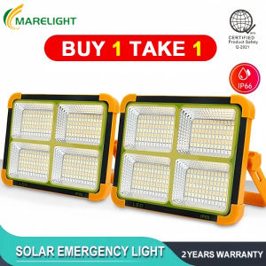[BUY 1 TAKE 1] Solar Emergency Lights Rechargeable Solar Flashlight LED Flood Camping Light Outdoor Waterproof