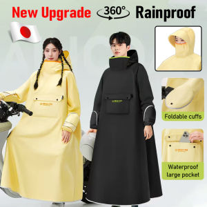 【360° Rainproof】Raincoat For Motorcycle Rider Men Waterproof Raincoats For Adult Makapal Heavy Duty Original Enlarged Thickened Integrated Rainproof 3 Layers Oxford Cloth Raincoat With Waterproof Sleeve Caps Big Pocket Dual Use For Cycling And Hiking