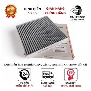 Lọc gió điều hoà máy lạnh than hoạt tính Honda CRV (2007- 2014) Civic (2006-2012) Accord (2003-2012) Odyssey (2004-2014) (Mã: 80292SBGW01/ 80292SDAA01/ 80292TV1E01/ 80292SDC505HE/ 80292SECA01)