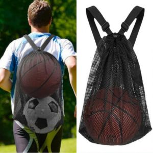 Drawstring Backpack Mesh Bag Portable Football Basketball Storage Bags Sports Travel Toy Swim Bags Supermarket Shopping Pocket