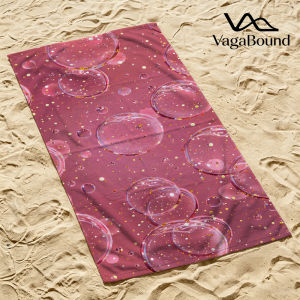 Pink Bubble Glitter Luxury Beach Towels Crafted from Combed Cotton Plush and Absorbent Beach Towel or Pool Towels