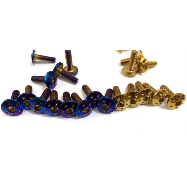 M6*20 Titanium Gold Screw 1BIJI Skru Ekor Mudguard Fender