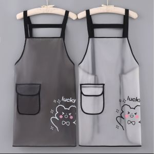 Waterproof Kitchen Apron Sleeveless Workwear Transparent TPU No-Wash Cooking Gown for Cooking Dining Pet Shop Household Cleaning Tools