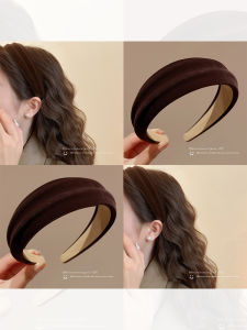 Velvet Hairband Womens Wide Edge New 2025 High Forehead Face Wash Daily Wear Hair Clip Headwear Fashionable Korean Style