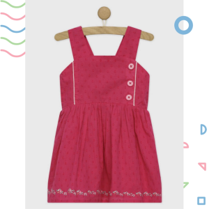 Váy bé gái mùa hè 3-8 tuổi SERGENT MAJOR váy hai dây màu hồng in hoa cotton mềm mại đầm xuất dư bé gái váy đầm trẻ em