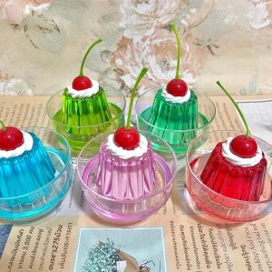 สีชมพูตกแต่งห้องจําลองสตรอเบอร์รี่สีชมพูครีมพุดดิ้ง Photo Props เดสก์ท็อปกาวพุดดิ้งสีชมพูตกแต่งห้อง