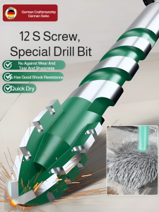 6-12mm Four-Blade Serrated Eccentric Drill Bits For Glass Tile Concrete Metal etc Drilling Tool Set Carbide Drilling Tools