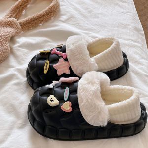 รองเท้าแตะผ้าฝ้ายลายการ์ตูนน่ารัก สำหรับผู้ชายและผู้หญิง รองเท้าแตะในร่มแบบหนา รองเท้าแตะผู้ใหญ่ รองเท้าแตะสำหรับใส่ในบ้าน
