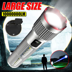 High Power LED Flashlight USB C Rechargeable Powerful Torch Tactical Zoom Handheld Flashlight Outdoor Camping Emergency Lantern