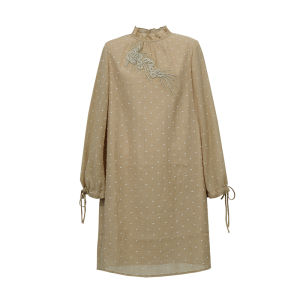 AMII | New Lace Embroidered and Corded Trim Dress