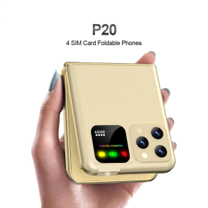 P20 Flip Mobile Phone 2.4inch HD Screen 4 SIM Card FM Radio Flashlight Blacklist 2G Foldable Feature phone