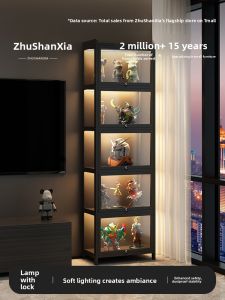 ZHUSHANXIA | Lockable Dustproof Lighted Display Cabinet