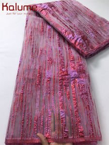 African Gilding Lace Fabric Brocade French Organza Tulle Jacquard Laces Fabric Satin for Sewing Nigerian Wedding Party F4096