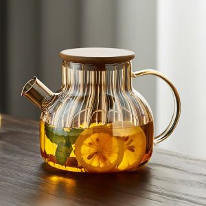Thickened Glass Flower Tea Pot High Borosilicate Tea Brewing Water Boiler Electric Ceramic Stove Tea Set Japanese Style