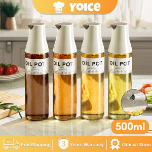 Yoice 500ml Glass Oil Pot Seasoning Glass Oil Bottle Kitchen Leak Proof Oil Can Auto Flip Olive Oil Dispenser Condiment Container
