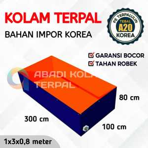 Terpal kolam Terpal Ikan Kotak A20 Korea  300x100x80/100x300x80/3x1x0.8/1X3X0.8  Untuk Budidaya Ikan Lele Nila Udang Gurame Belut Cupang Dll