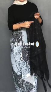 Setelan Kebaya Modern Multicolor Lilit Tille dengan Outer Satin & Brak Brukat - Bridesmaid/Kondangan