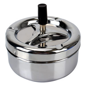 Spinning Plain Ashtray Stainless Steel C igarette Ashtray For Home Office Hotel C igarette Ash Tray