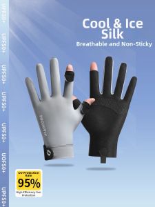 SHOUYUE | Non-stick Bait Prick-proof Quick-dry Fly Fishing Mens Flip-finger Anti-slip Sunscreen Gloves