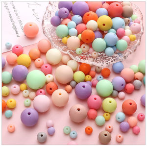 Macaron Color Frosted Acrylic Round Beads Pastel Mixed Color Loose Spacer Beads for DIY Jewelry Making Handmade Craft Supplie