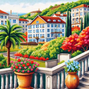 DIY Full 11CT Embroidery Cross Stitch Kits Charming Dutch Canal Houses Polyester Pre City Scene Decor Wall Art
