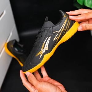 Bright Light Turbo KD Sepatu Futsal Anak Olahraga Hitam Gold - Sepatu Olahraga Futsal Original