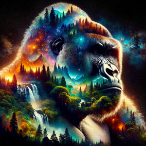 Huacan 5D DIY Diamond Painting Gorilla Waterfall Diamond Mosaic Animal Landsacape New Collection 2026 Home Decor
