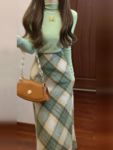PEIZIXUAN | French Style High-end Plaid Dress for Petite Fall Outfit