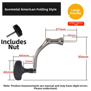 TEBEN | Folding Replacement Fishing Reel Handle Metal Spin Arm Part