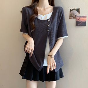 AIYITI | Slimming Oversized Two-Piece Style T-Shirt