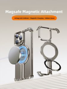 YOULANG | Invisible Anti-Fall iPhone 15 Pro Max Case With MagSafe Absorption Shockproof Airbag Protection Unique Shape Stand Compatible