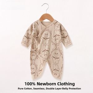 Pure Cotton Baby Romper Suit for Newborns And One Month Old Babies Monastic Clothes Full Moon Celebration Outfit Boys And Girls