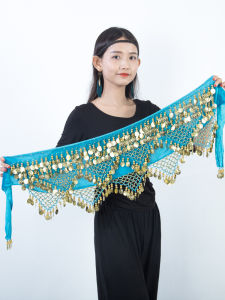 New Womens Belly Dance Performance Costume Heavy Wide Super Loud Gold Coin Waist Chain Multi-Layered Fitness Fan Goods
