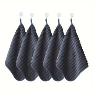5-Piece Luxury Soft Hand Towel Set - 11.8x11.8in Absorbent Quick Dry Washcloths for Home Bathroom Daily Use