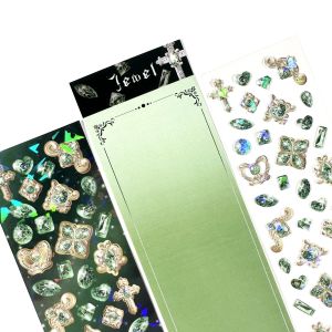 Creative Laser Cute Kawaii Gorgeous Gemstone Stickers Handbook Star Card Photo Notebook Diary DIY Decorative Cartoon Stickers