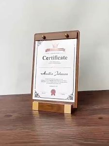 Stand Menu Kayu Standing Menu Display Wood Sign Holder A4/A5 Menu Stand With Base