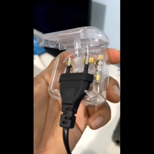 BestGila MALAYSIA (EU TO MSIA/UK) FUSED Transparent EURO 2 Pin To 3 Pin Plug Converter 240V Fits 5A Power Fuse Adaptor Penukar Palam 插头转换器